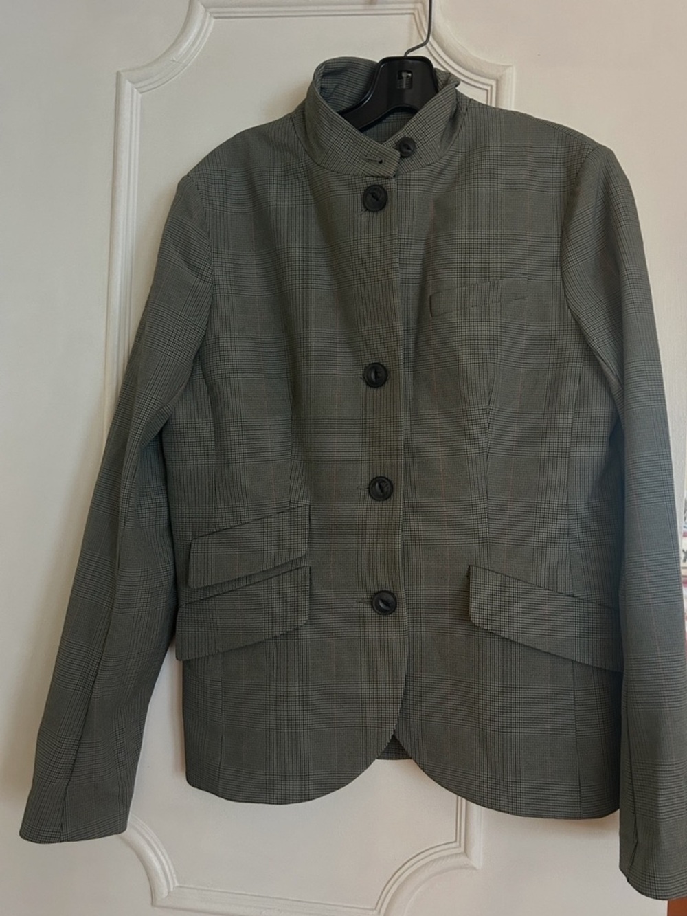 rag & bone Olive Grey Plaid Stand-Collar Jacket